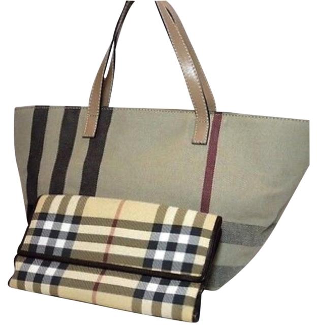 Burberry Dark Beige Canvas Tote
