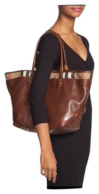 Burberry Dark Ochre Salisbury Brown Leather Tote