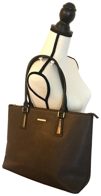 Burberry Dark with Nova Check Lining Brown Leather Tote
