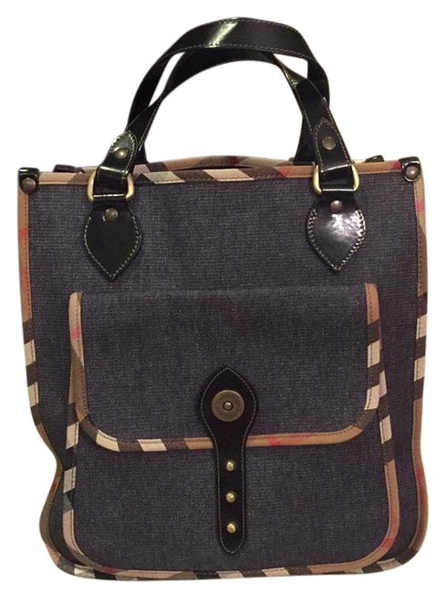 Burberry Denim Blue Fabric Tote