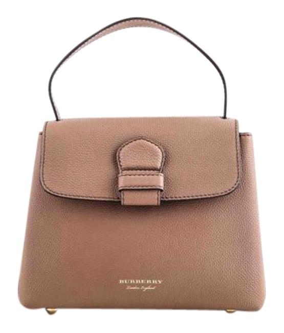 Burberry Derby Leather House Check Small Camberley Dark Sand Tote
