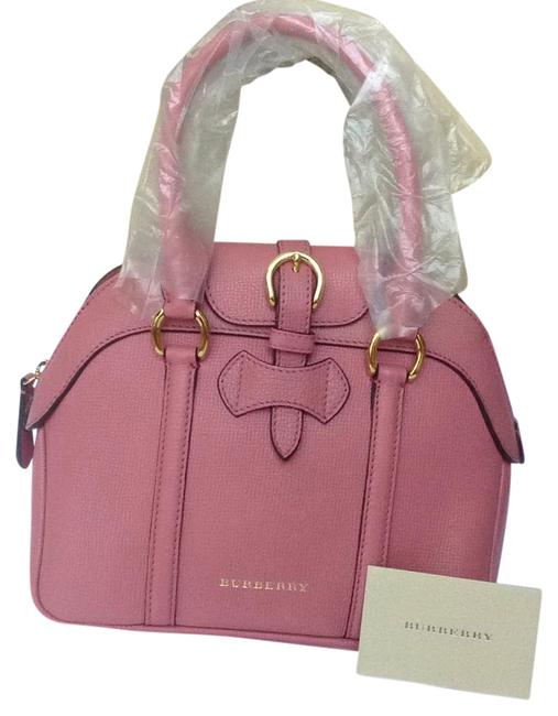 Burberry Derby Small Milverton Mauve Pink Leather Tote