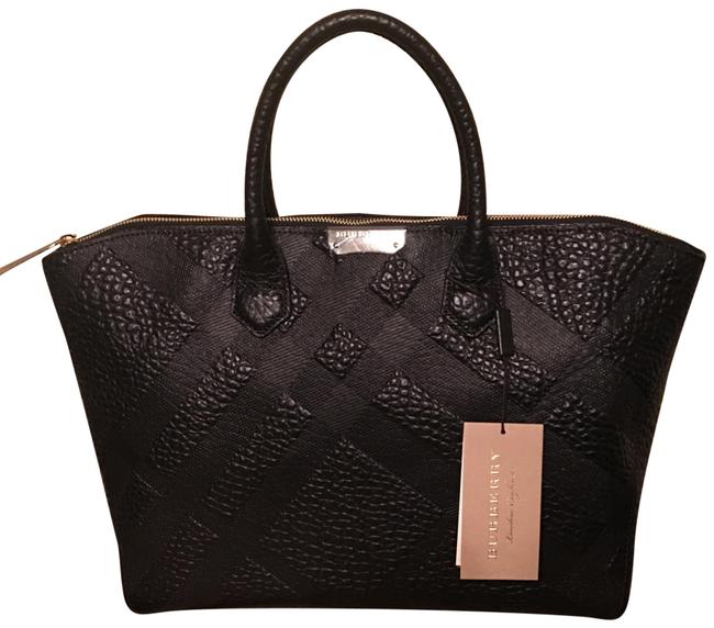 Burberry Bag Dewsbury Embossed Grain Black Leather Tote