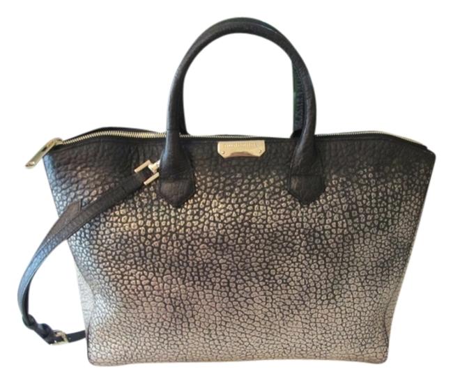 Burberry Bag Dewsbury Medium BlackMetallic Pebble Leather Tote