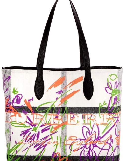 Burberry Doodle White Canvas Tote