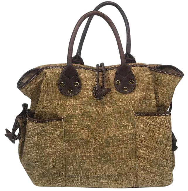 Burberry Drawstring TanBrown Raffia Tote