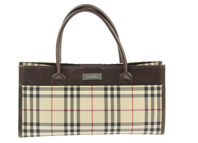 Burberry East West Classic Check Beige Canvas Tote