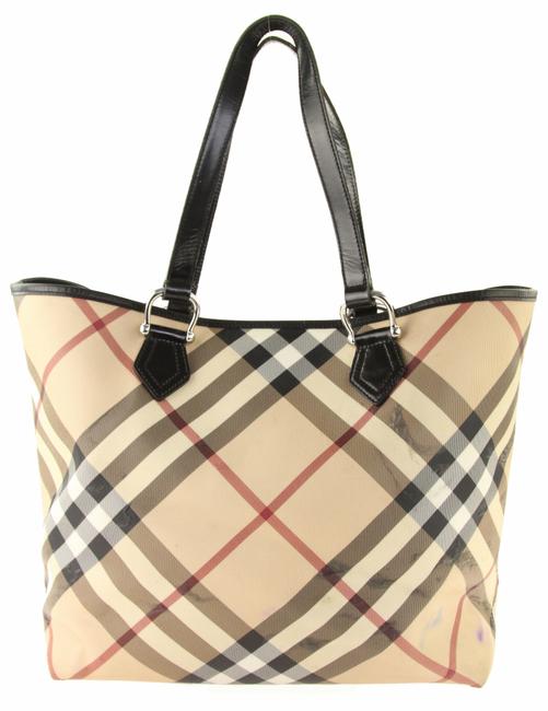 Burberry East west Supernova Check Beige Pvc Tote