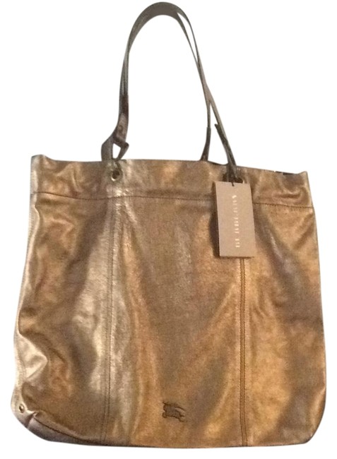 Burberry Elmgate Gold Leather Tote
