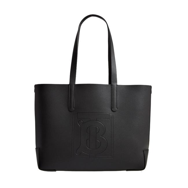Burberry Embossed Monogram Black Leather Tote