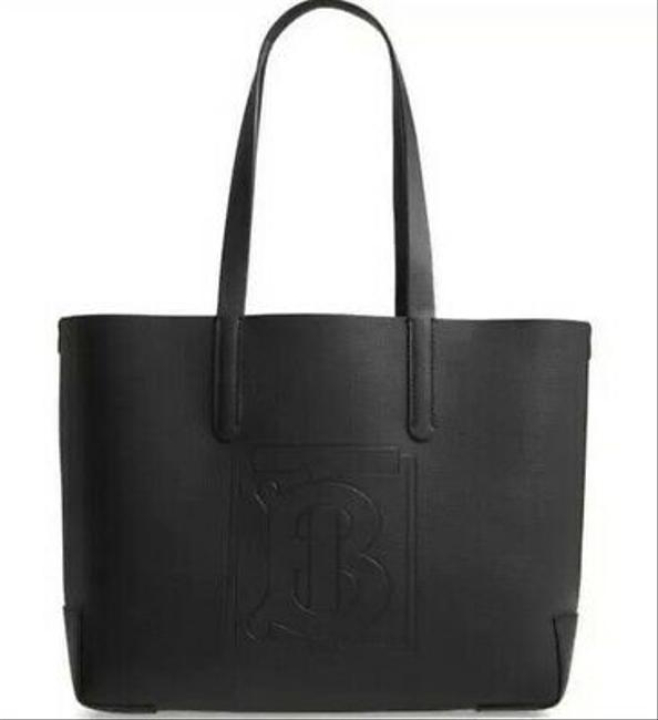 Burberry Embossed Monogram Motif Leather Black Tote