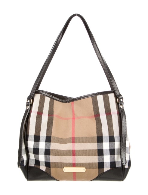 Burberry Euc House Check Canterbury BlackMultiple Leather Canvas Tote