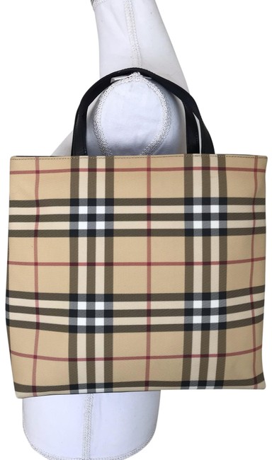 Burberry Euc Vintage Nova Check Handbag BlackMultiple Leather Pvc Tote