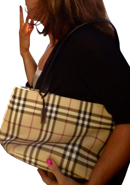 Burberry Flower Pot Plaid Tote