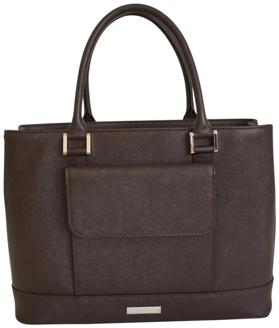 Burberry Front Pocket Brown Leather Tote