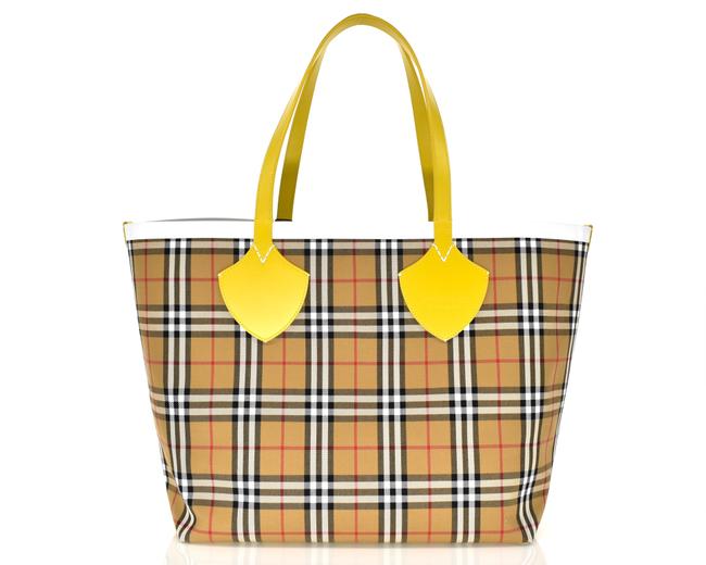 Burberry Giant Reversible Large Yellow Canvas Tote