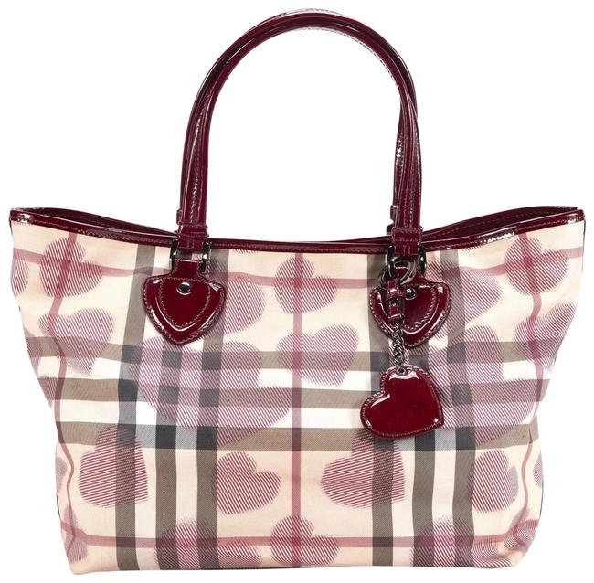 Burberry Gracie Hearts Check Tote