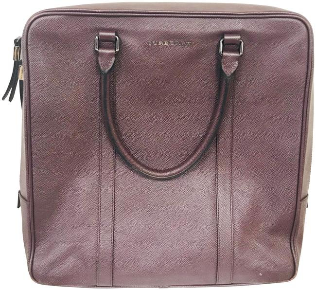 Burberry Grained Burgundy Pebbled Leather Tote