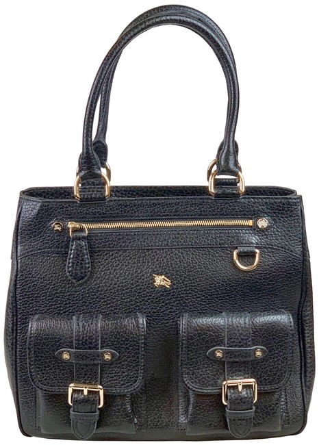 Burberry Grained Leather Black Tote