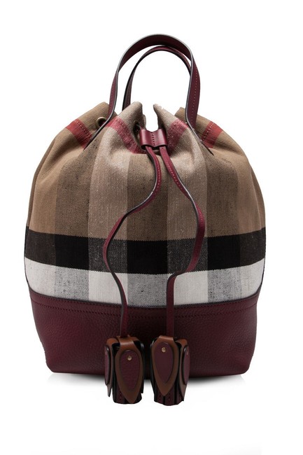 Burberry Grainy Canvas Check Tassel Medium Heston Beige Multicolo Tote