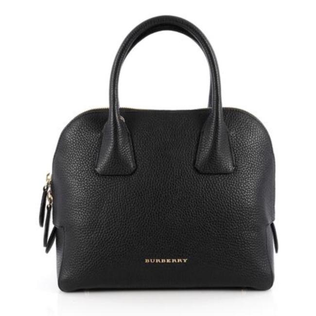 Burberry Bowling Bag Greenwood Grainy Small Black Leather Tote