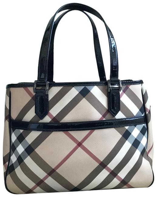 Burberry Guc Supernova Check Handbag BlackMultiple Leather Pvc Tote