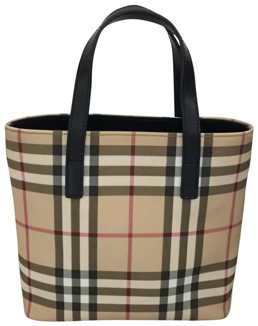 Burberry Guc Vintage Nova Check Handbag Black LeatherPvc Tote