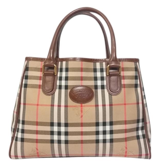Burberry Handbag Black Red White Brown Beige Leather and Nova Check Tote