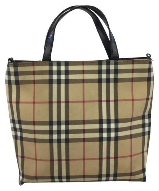 Burberry Haymarket Beige Coated Canvas Tote