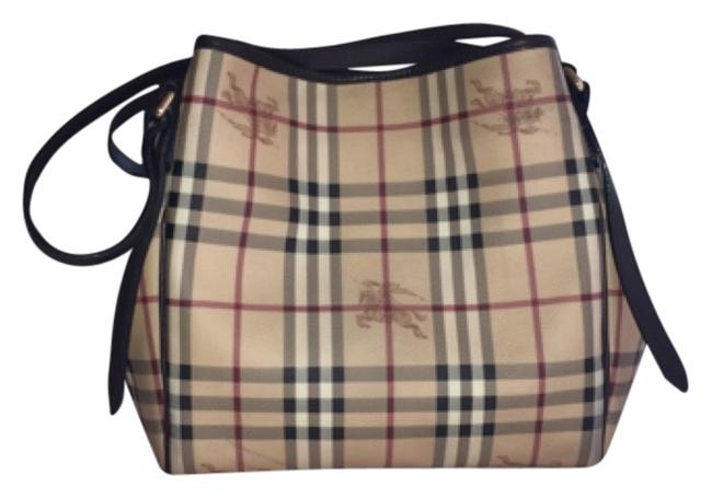 Burberry Bag Haymarket Brown Canvas Tote