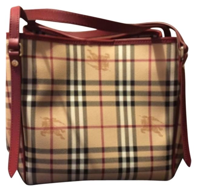 Burberry Bag Haymarket Canterbury Red Leather Tote
