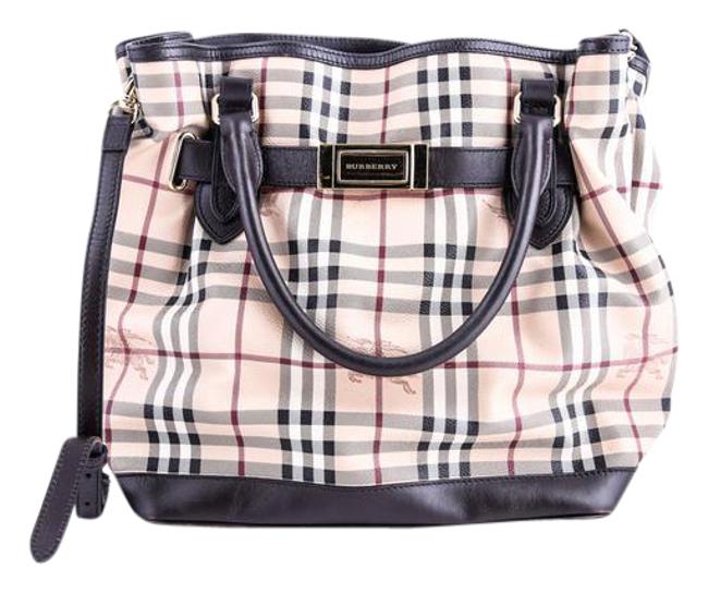 Burberry Haymarket Check Golderton Chocolate Tote