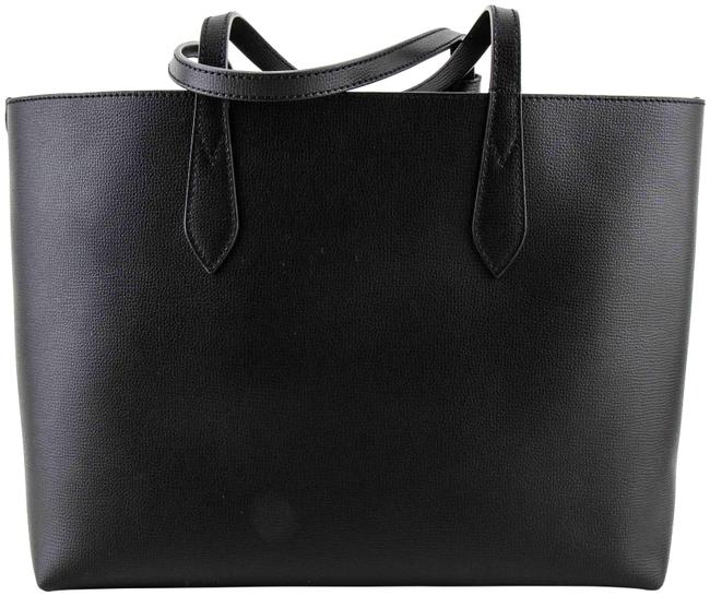 Burberry Reversible Bag Haymarket Check Medium Black Leather Tote