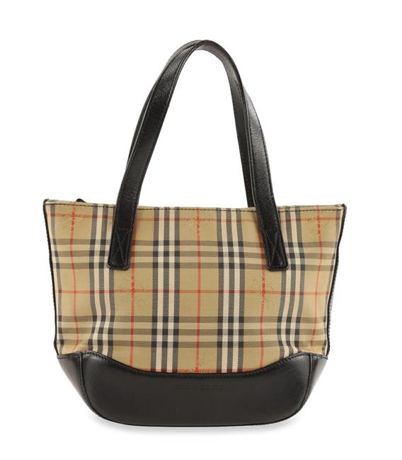 Burberry Haymarket Check Mini Black Cotton Tote