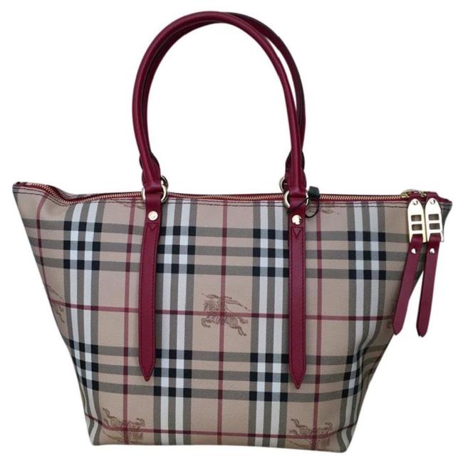 Burberry Haymarket Check Red Tote
