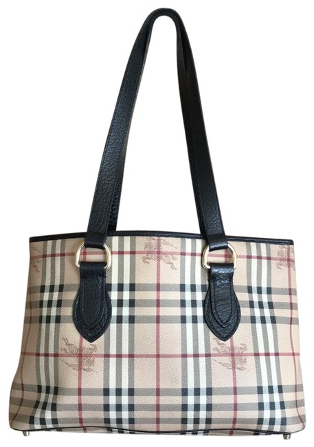 Burberry Haymarket Check Regent TanBlackIvory Tote