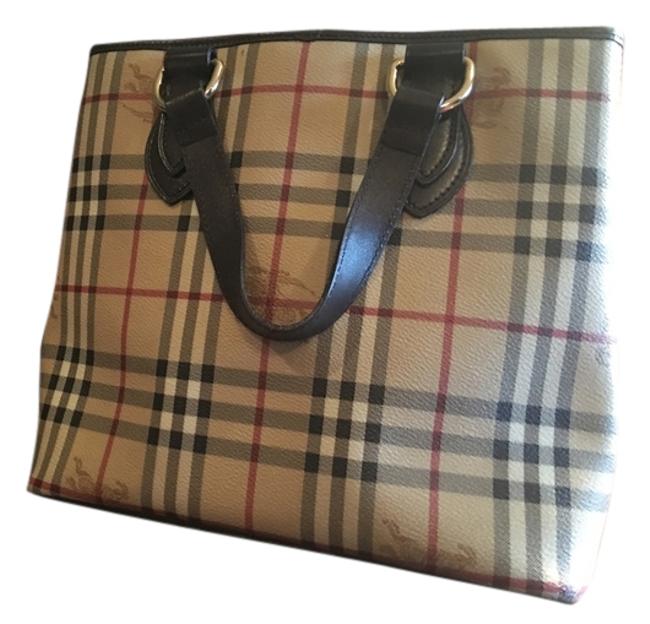 Burberry Haymarket Leather Tote