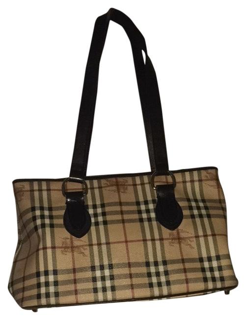 Burberry Haymarket Nickie Beige Plaid Tote
