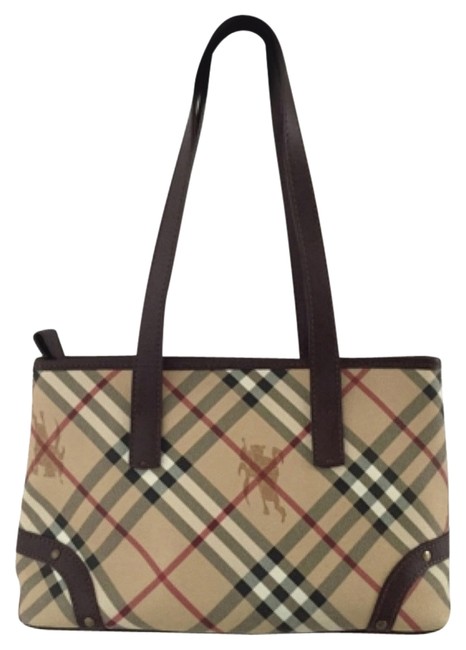 Burberry Haymarket Nova Check Brown Tote