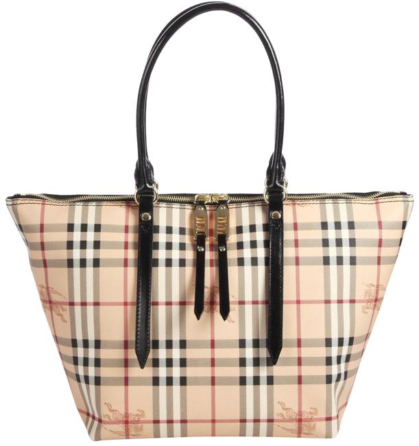 Burberry Haymarket Salisbury Chocolate LeatherPvc Tote