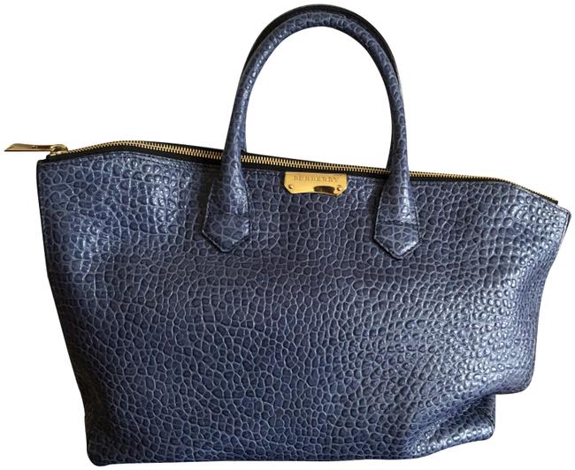 Burberry Heritage Grain Vintage Medium Dewsbury Light Steel Blue Leather Tote