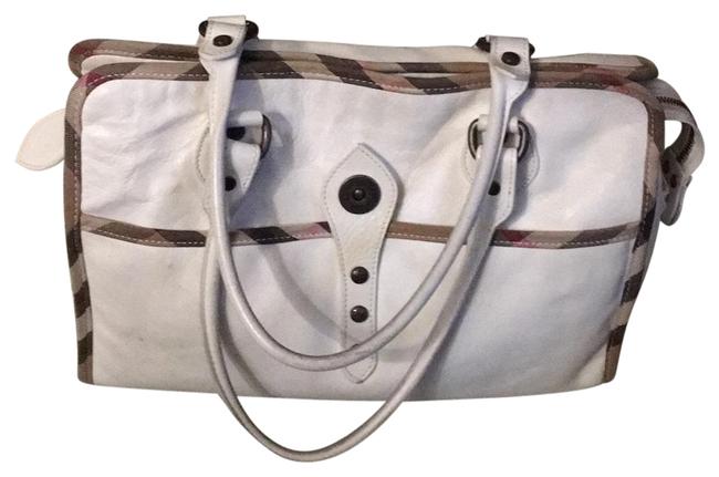 Burberry Hobo Bag White Leather Tote
