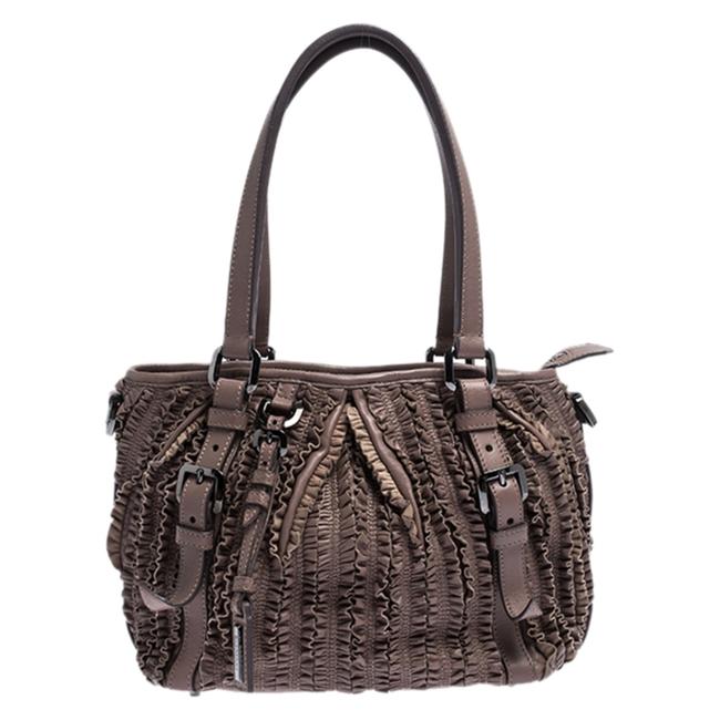 Burberry Hobo Old Rose Ruffled Lowry Pink Leather Tote