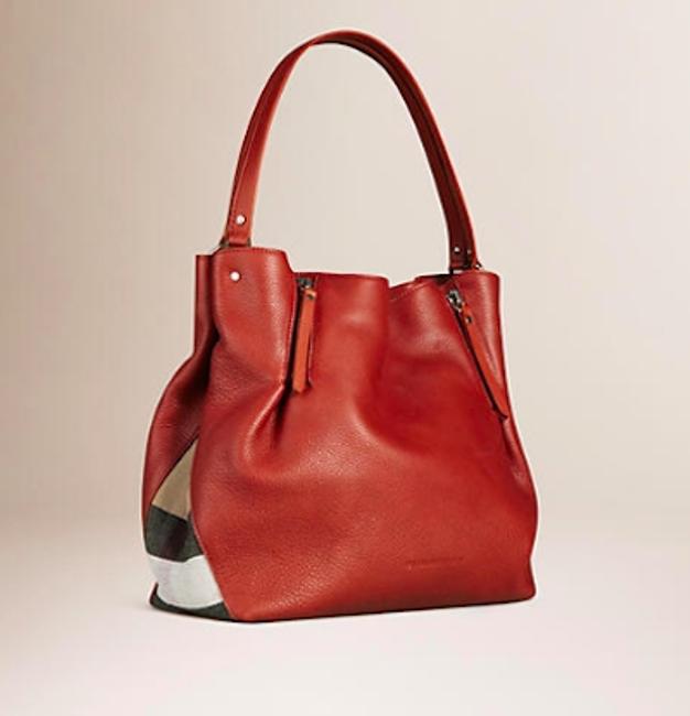 Burberry Hobo Red Leather Tote