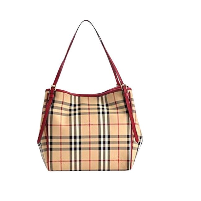 Burberry Honey Parade Horseferry Small Canterbury Red Tote