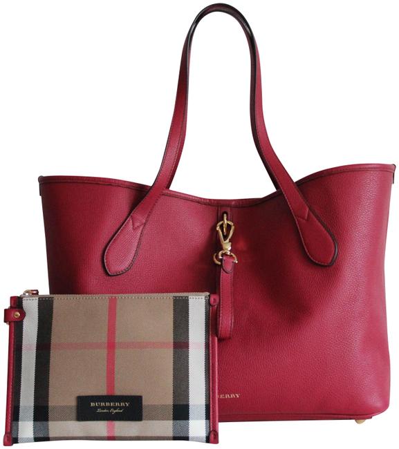 Burberry Honeybrook Derby Medium Russet Red Leather Tote