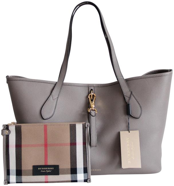 Burberry Honeybrook Derby Medium Thistle Grey Leather Tote