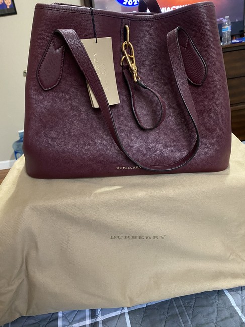Burberry Honeybrook Mahogany Red Derby Leather Tote