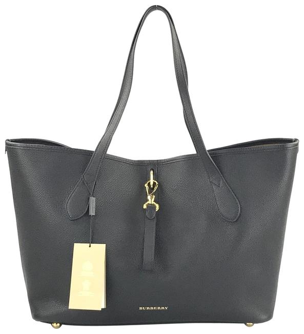 Burberry Honeybrook Medium Black Leather Tote