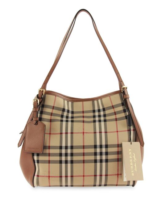 Burberry Horseferry Check Canterbury Small Beige Canvas Tote